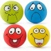 4 Pack 2.8" Smiley Face Squeaky Dog Toys Soft Dog Balls Latex Rubber Squeak Dog Toys for Small Medium Puppy Pet Dogs (Emoji)