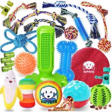 Dog Chew Toys for Puppy - 23 Pack Puppies Teething Chew Toys for Boredom, Pet Dog Toothbrush Chew Toys with Rope Toys, Treat Balls and Dog Squeaky Toy for Puppy and Small Dogs