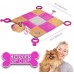 Puppy Toy Mat with Teething Chew Toys (20” x 20”) Ropes, Squeaker, Plush Foam Bed, Durable - Comfort and Fun, All-in-One - Pink