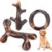 Dog Toys, 3 Pack Indestructible Dog Chew Toys for Aggressive Chewers, Durable Tough Nylon Real Bacon Flavor Teething Chew Toys for Large Medium Small Dog Breeds (Brown1)